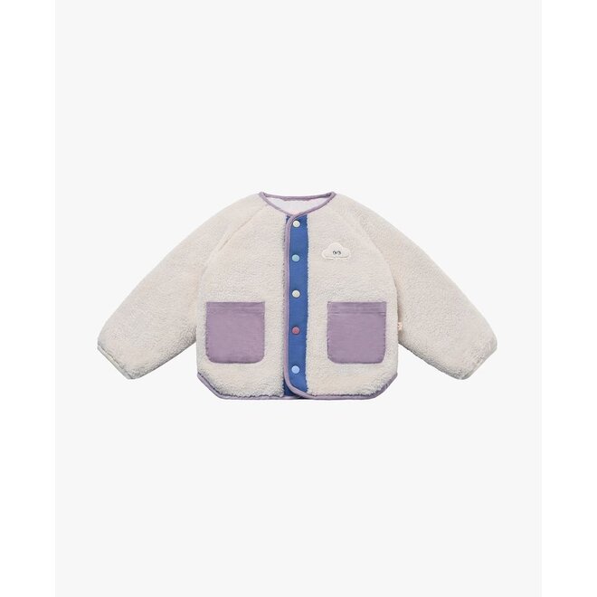 Recycled High Pile Fleece Kids Reversible Jacket - Cloud