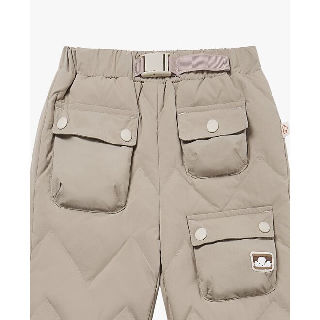 Recycled Nylon Quilted Cargo Down Pants Pine Wood