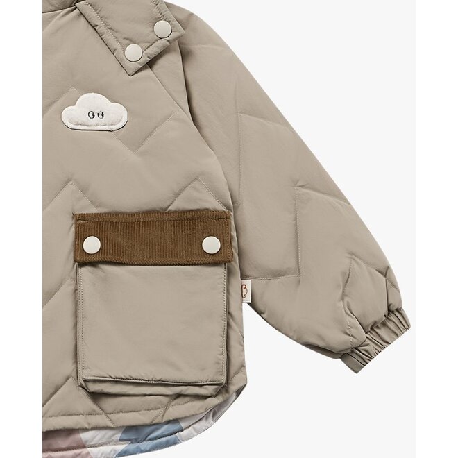 Recycled Nylon Quilted Down Jacket Pine Wood