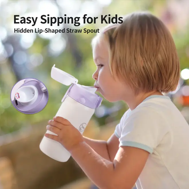 Pigeon - Kids Stainless Steel Drinking Cup -purple skating