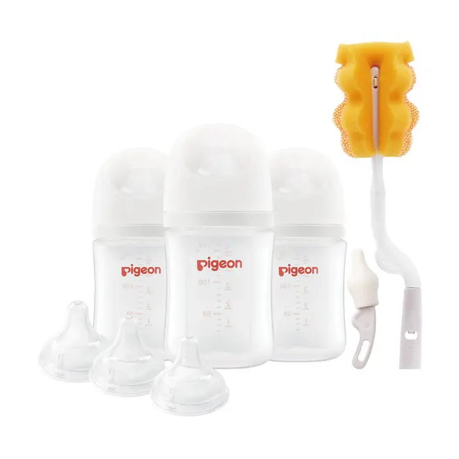 Pigeon - New Born Set 3xBottles+Nipples; 2 Brushes