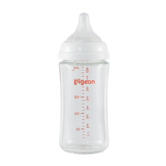 Pigeon - Glass Bottle 8oz (3-Pack) with M Nipple 3M+