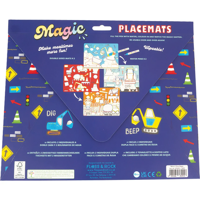 Construction Magic Water Placemats