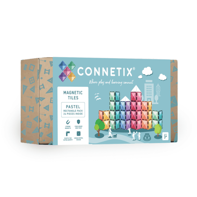 CONNETIX Pastel Rectangle Pack, 24 Piec