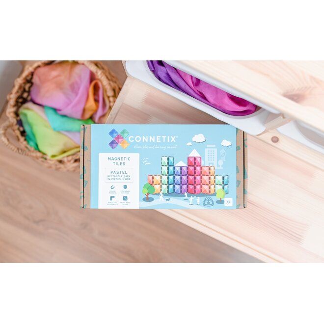 CONNETIX Pastel Rectangle Pack, 24 Piec