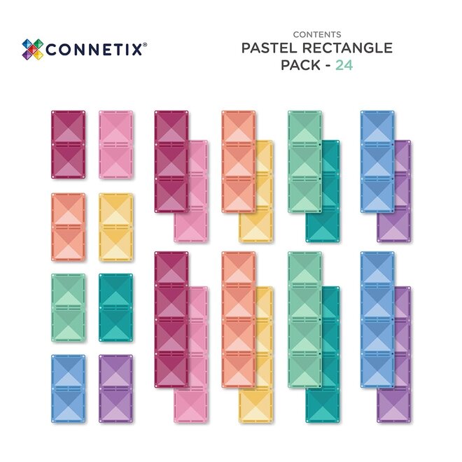 CONNETIX Pastel Rectangle Pack, 24 Piec