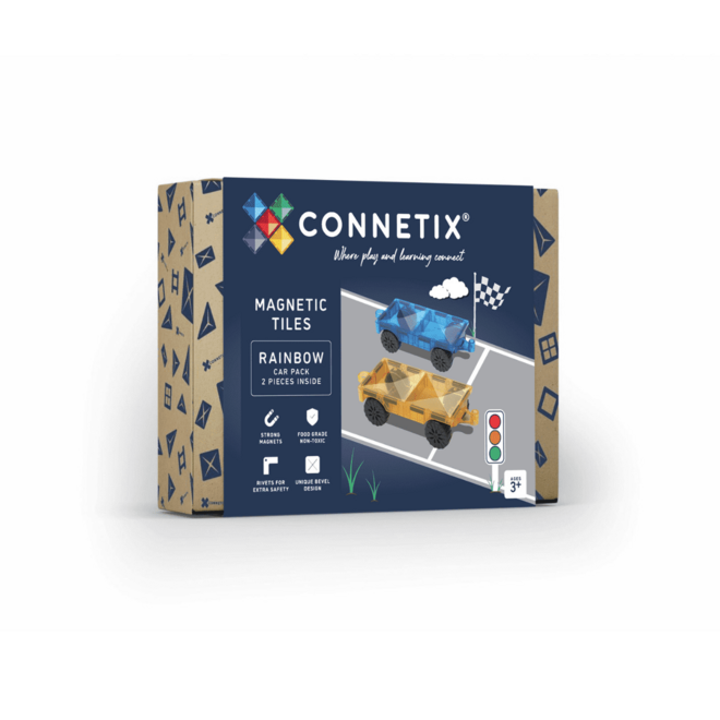 CONNETIX Rainbow Car Pack, 2 Pieces