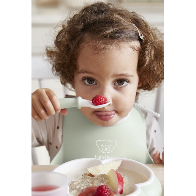 Baby Spoon and Fork, 4 pcs, Powder green