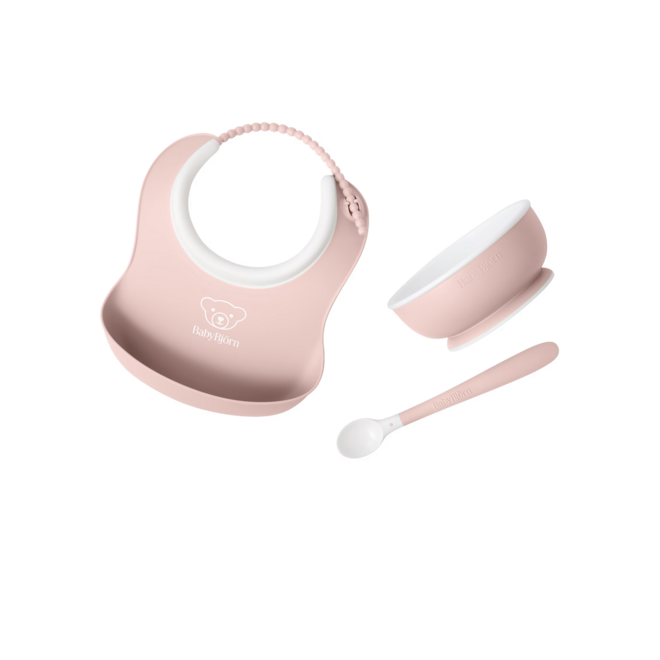Baby Feeding Set, 3 pcs, Powder pink