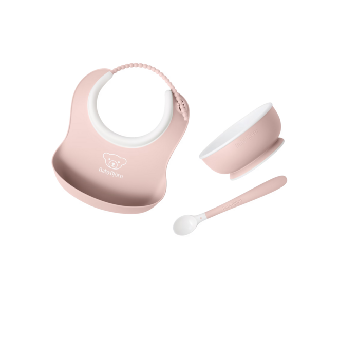 Baby Feeding Set, 3 pcs, Powder pink