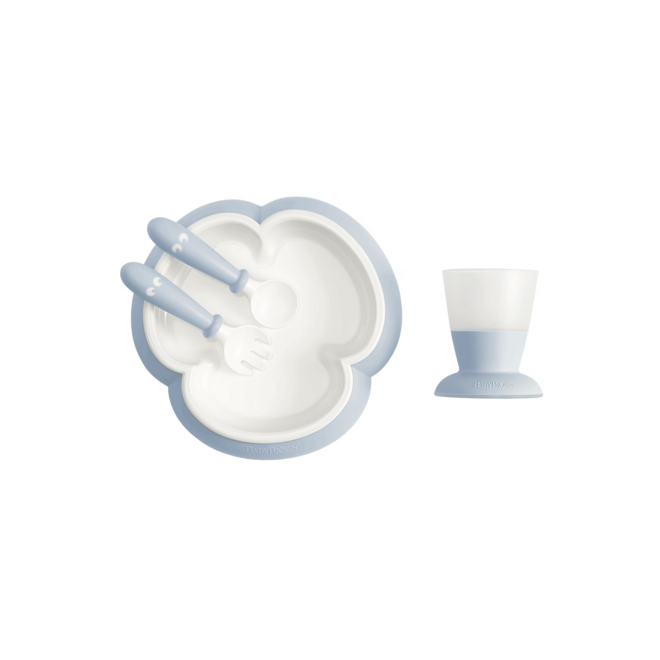 Baby Spoon and Fork, 4 pcs, Powder blue