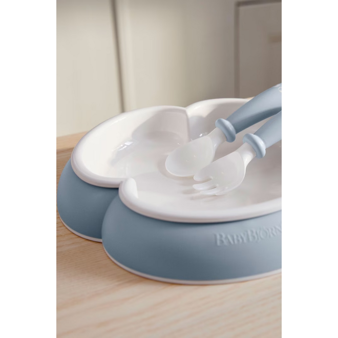 Baby Spoon and Fork, 4 pcs, Powder blue