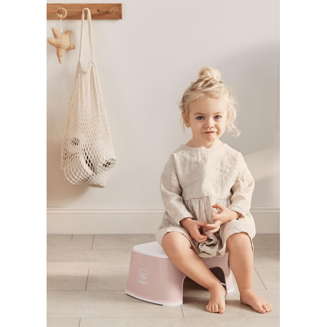 Step Stool, Powder pink/White