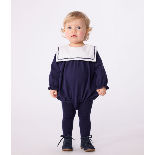 Babies' sailor-style cotton playsuit