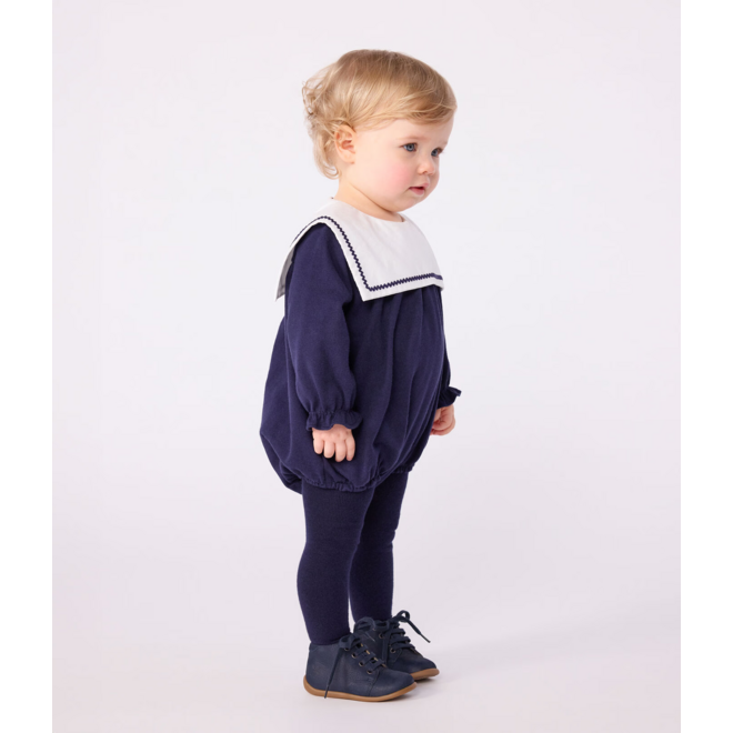 Babies' sailor-style cotton playsuit