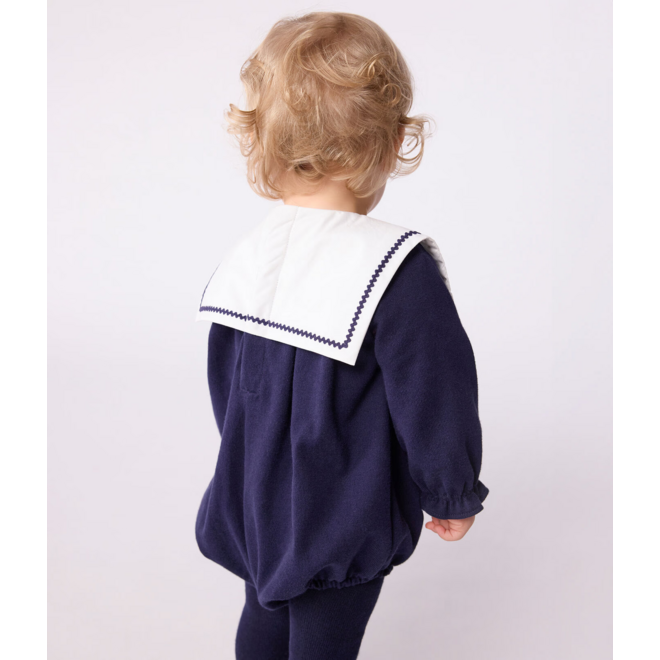 Babies' sailor-style cotton playsuit