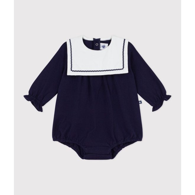 Babies' sailor-style cotton playsuit