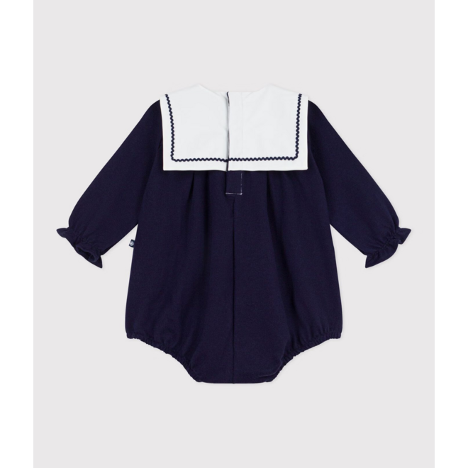 Babies' sailor-style cotton playsuit