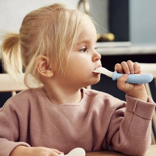 Baby Spoon and Fork, 4 pcs, Powder blue