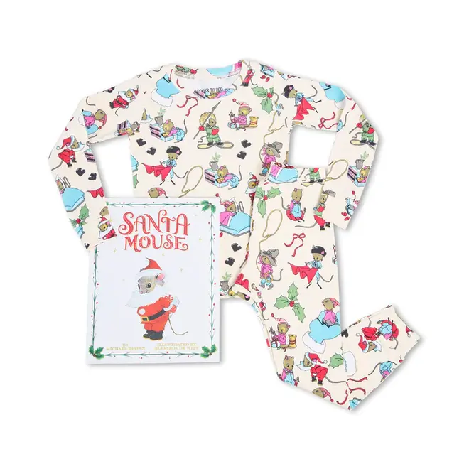 Santa Mouse - Flat Pack PJ Set With Book