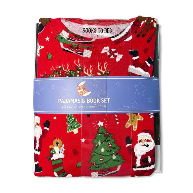 Twas The Night Before Christmas - Red Flat Pack PJ Set With Book