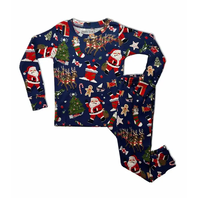Twas The Night Before Christmas - Navy Flat Pack PJ Set With Book