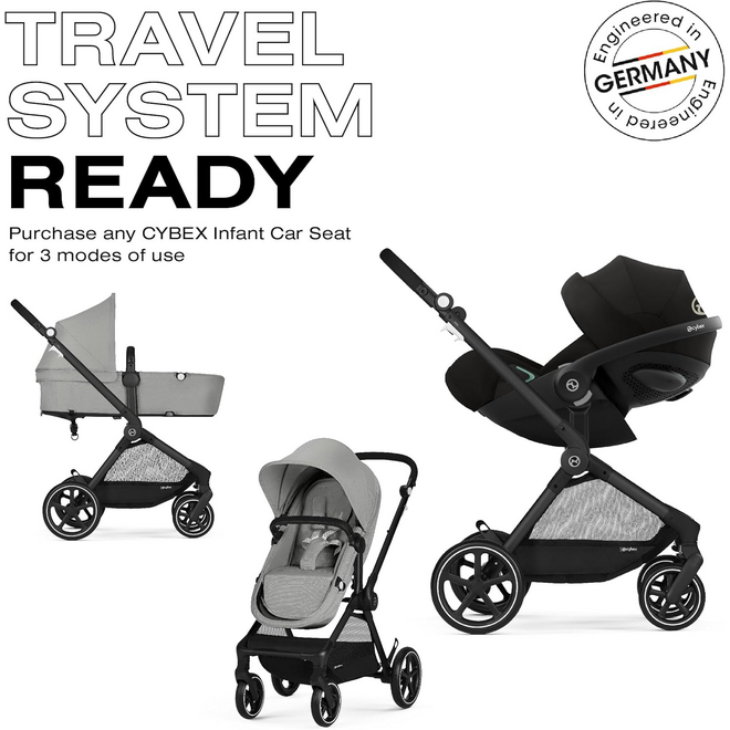 EOS stroller Black Frame/Lave Grey Seat