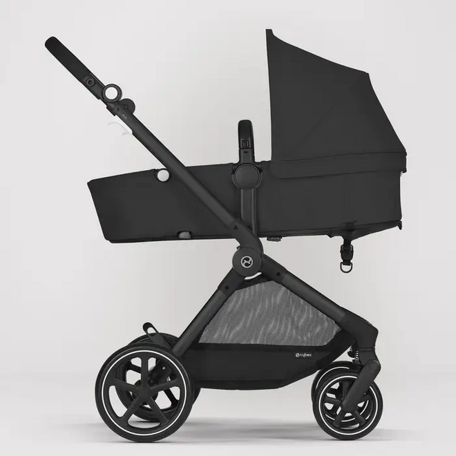 Eos Black stroller frame and Seat- Moon Black
