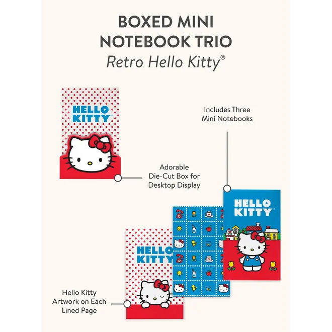 Retro Hello Kitty Boxed Mini Notebook Trio