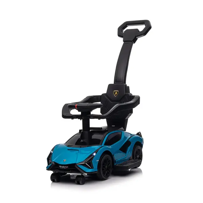Lamborghini SIAN Push Pedal Ride On Car Baby Walker with Music and Lights, Licensed Blue
