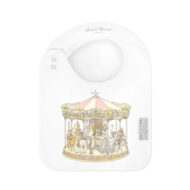 Satin bib - Carousel Pink