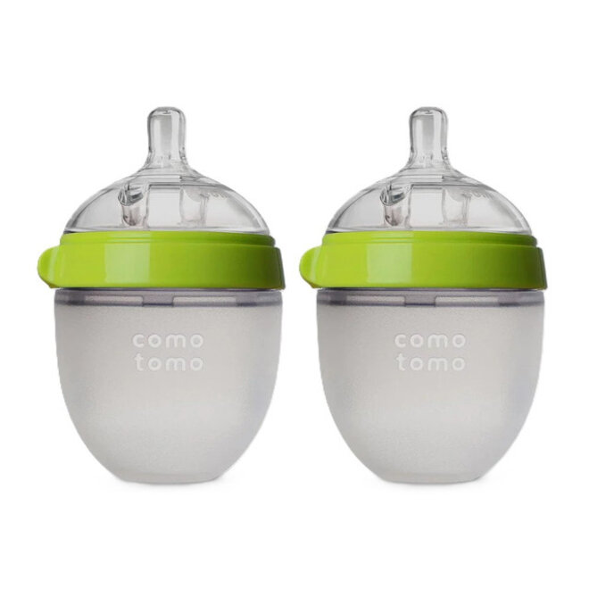 Comotomo - Natural Feel Bottle (Double Pk) - 150Ml - Green