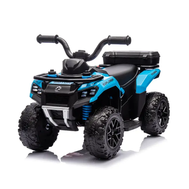 Explorer Quad UTV 6V Ride on Car 4-Wheeler Kids ATV with LED Lights and Music Blue