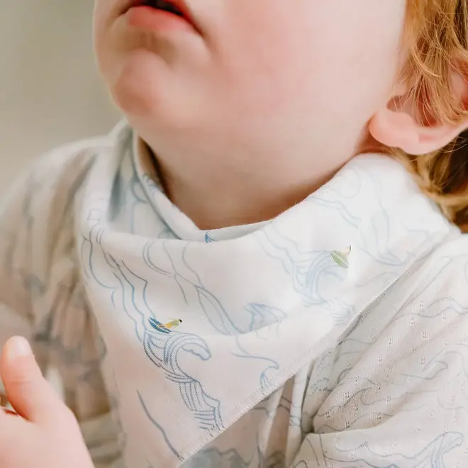 Bamboo Muslin Baby Bandana Bib Surf's Up