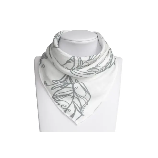 Bamboo Muslin Baby Bandana Bib Feather White