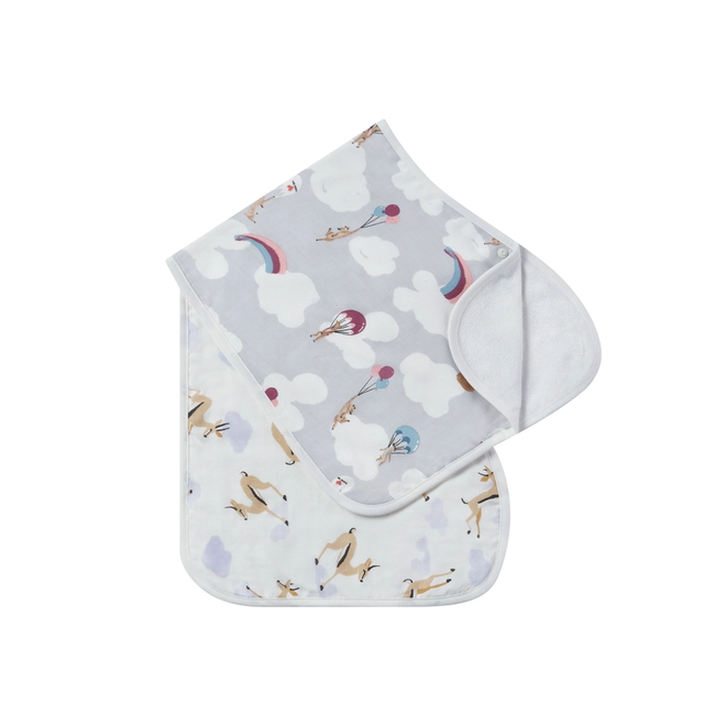 Bamboo Burp 'n Bib (2 Pack) Sahara Sky