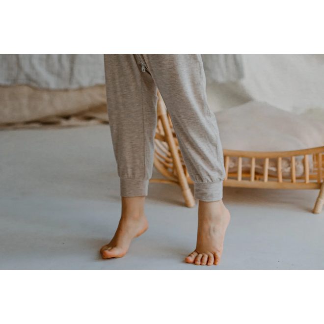 Basics Long Sleeve Drop Bottom Romper Grey Dawn