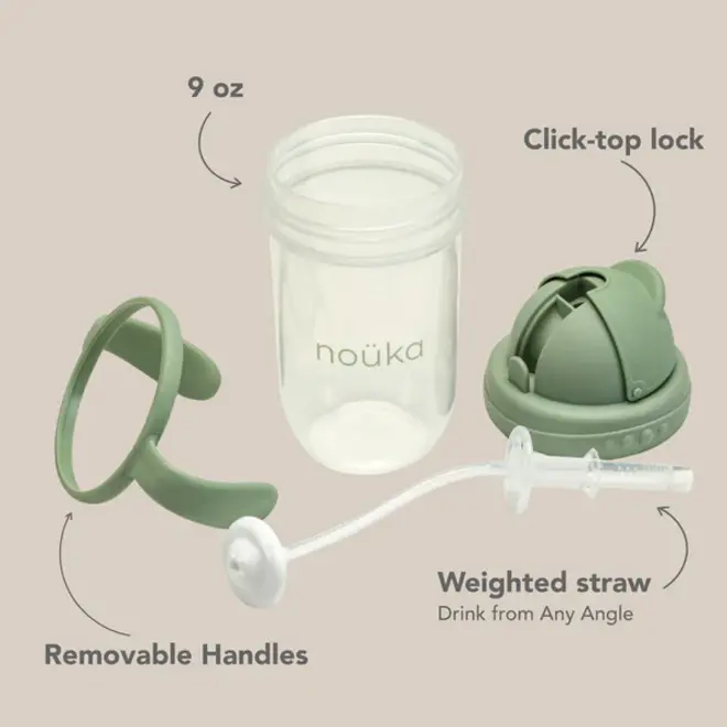 noüka Non-Spill Weighted Straw Cup 9 oz -Bloom