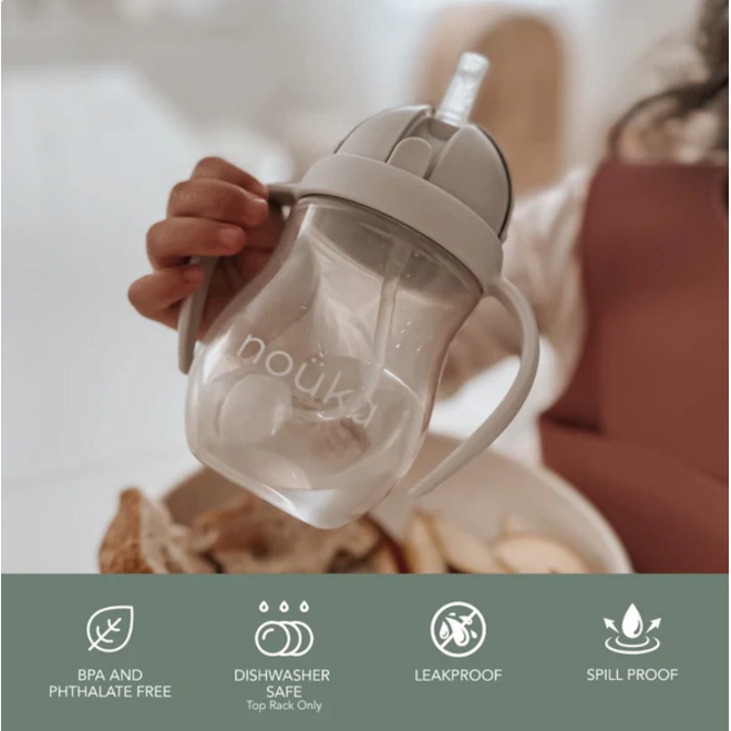 noüka Non-Spill Weighted Straw Cup 8 oz -Wave