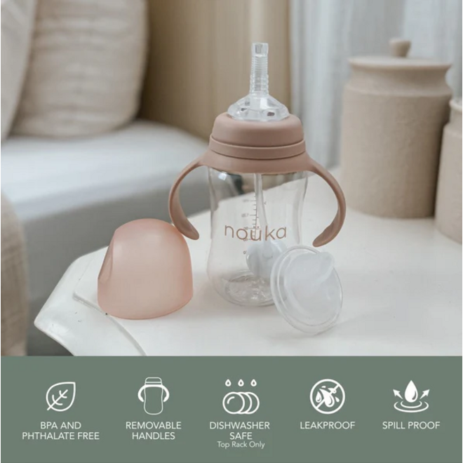 noüka Transitional Sippy/Weighted Straw Cup 8Oz - Wave