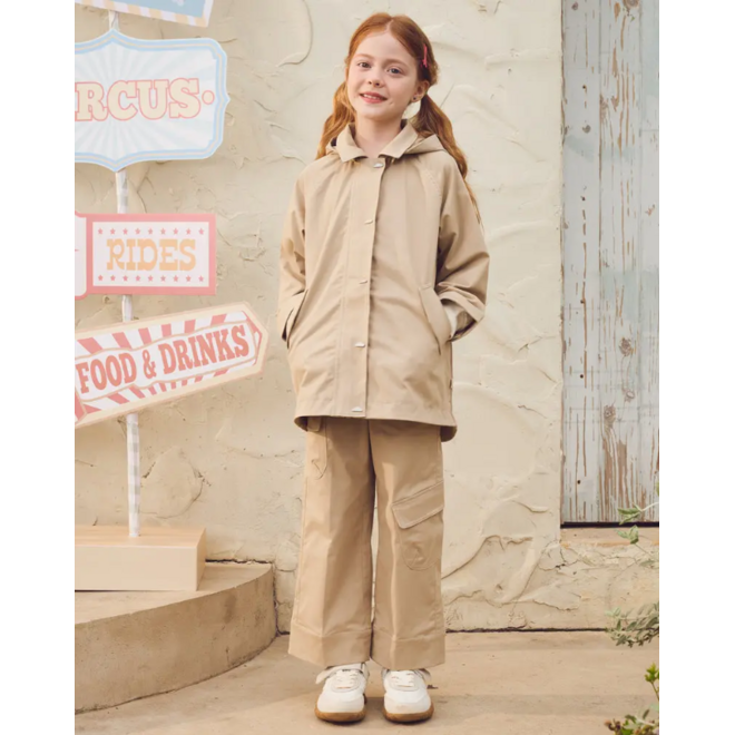 Twill Hooded Jacket Sandy Neutral
