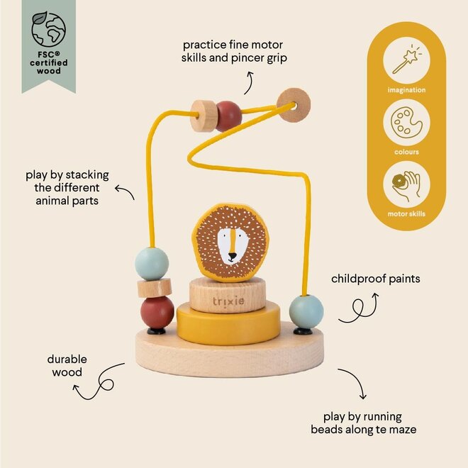 Trixie Wooden beads maze - Mr. Lion
