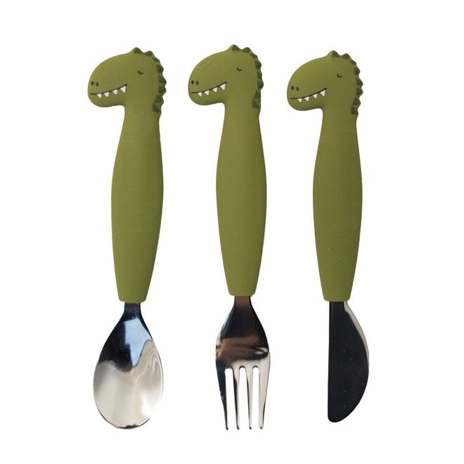 Trixie Silicone cutlery set 3-pack - Mr. Dino