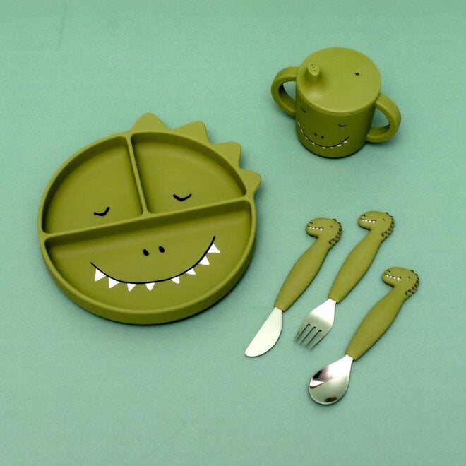 Trixie Silicone cutlery set 3-pack - Mr. Dino