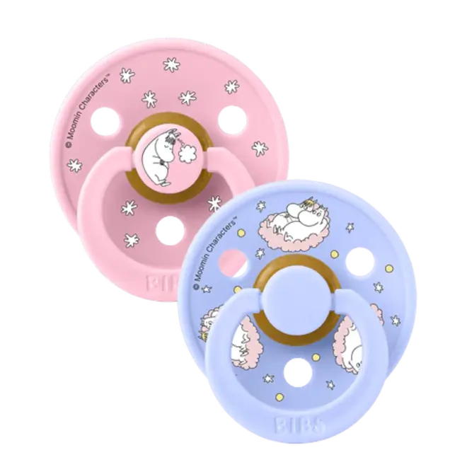 BIBS x Moomin Pacifier Colour 2 pack Dreaming Latex - Baby Pink Mix