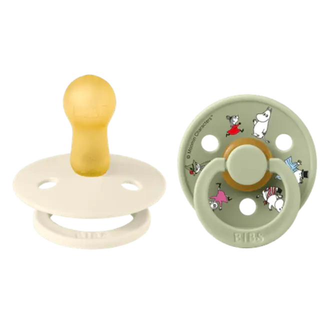 BIBS x Moomin Pacifier Colour 2 pack Friends Latex - Ivory mix
