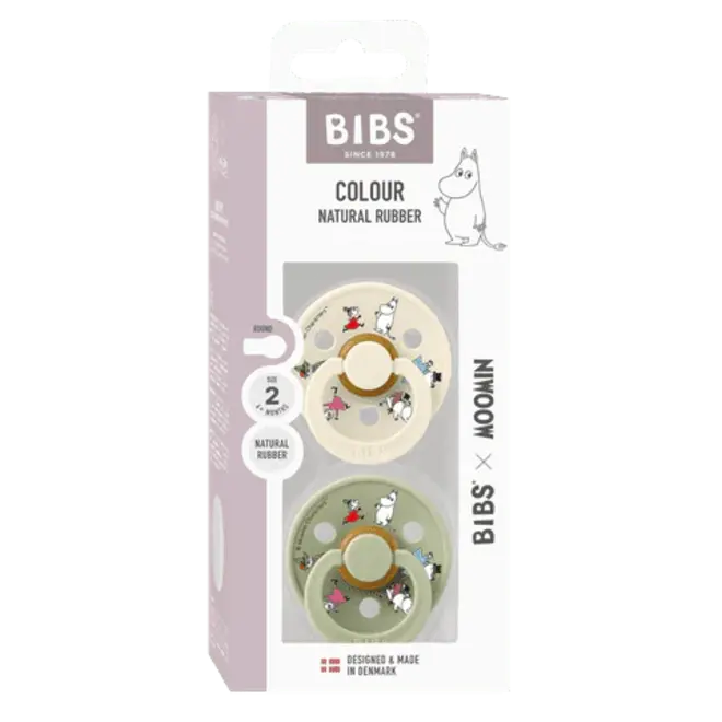BIBS x Moomin Pacifier Colour 2 pack Friends Latex - Ivory mix