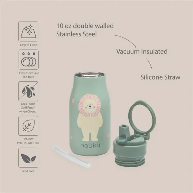 noüka Stainless Steel Drinking Bottle 10 Oz Lucie Collection - Fleur The Ballerina