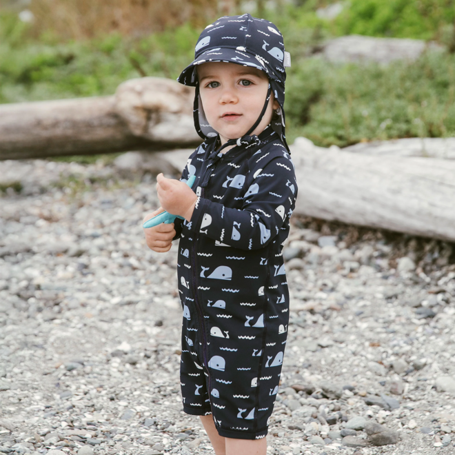 Sun & Splash 1-pc UV Jumpsuit Navy Whale Tales