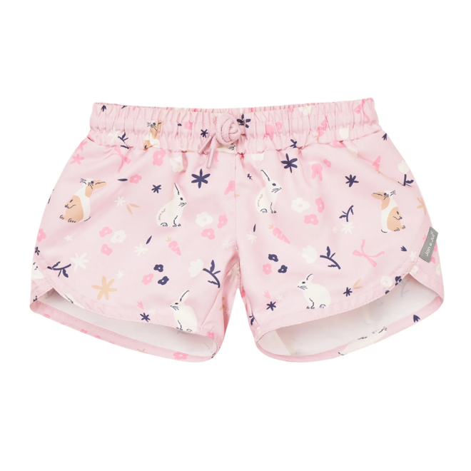 Sun & Splash Girl's UV Swim Short Bunny Flowers